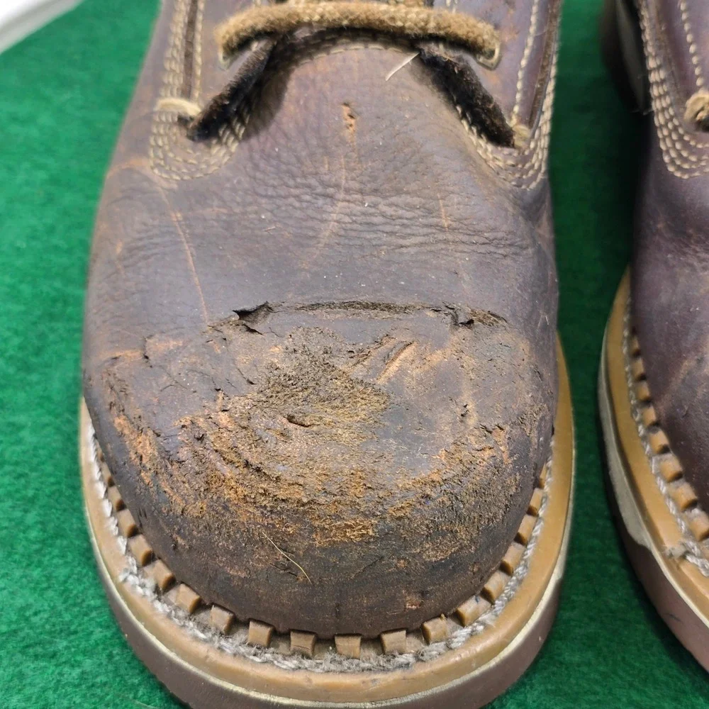Georgia Steel Toe Work Boots Men's 13M Brown Leather Waterproof Wedge ST‎ WP